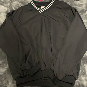 Black windbreaker